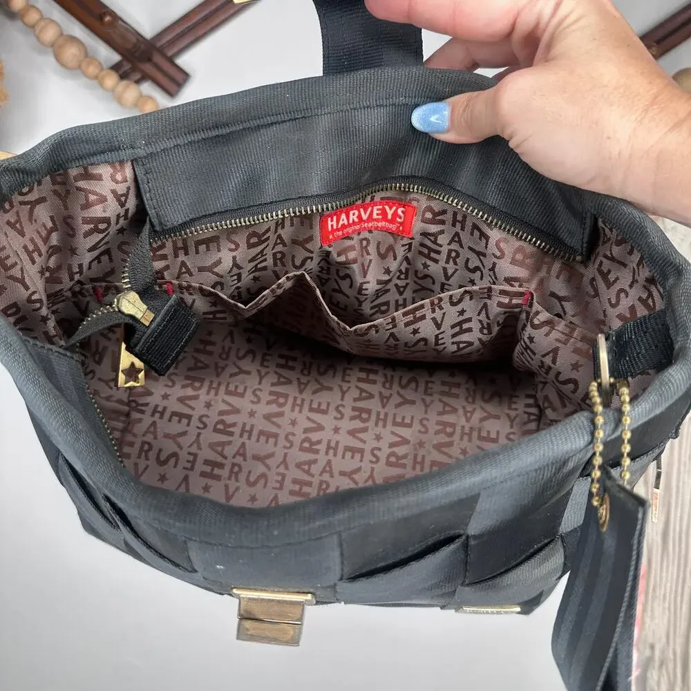 Harvey's Black Gold Hardware Seatbelt Bag